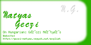 matyas geczi business card
